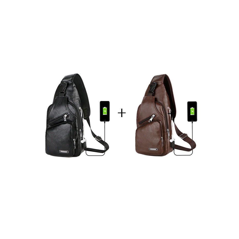 USB Portable Charging Chest Bag Messenger Bag - silverfoxgoods